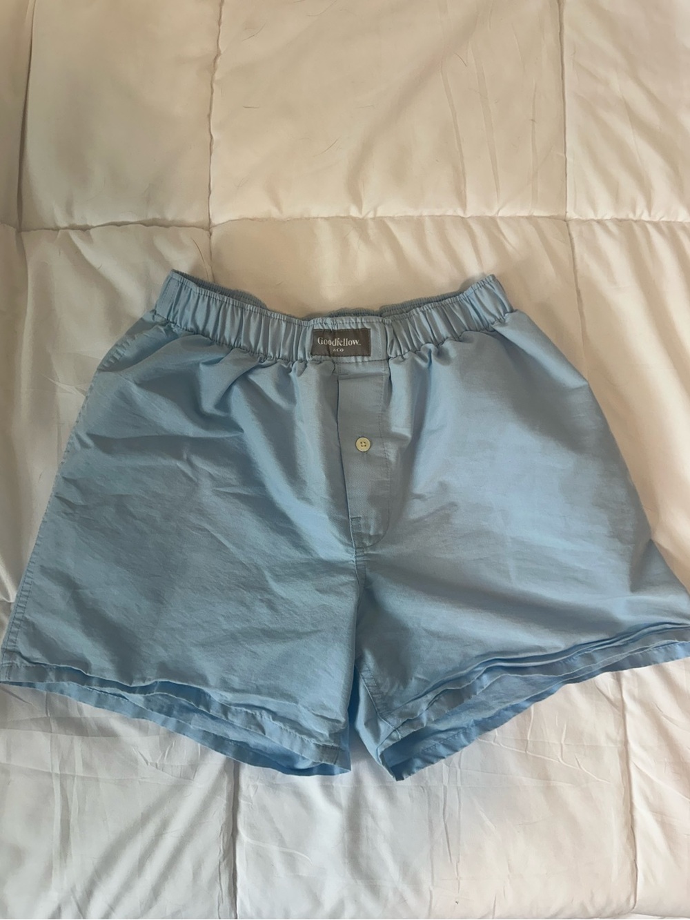 Goodfellow & Co Light Blue Elastic-Waist Boxer Style Casual Shorts